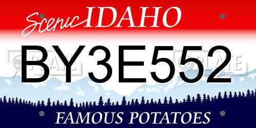 BY3E552 Idaho License Plate
