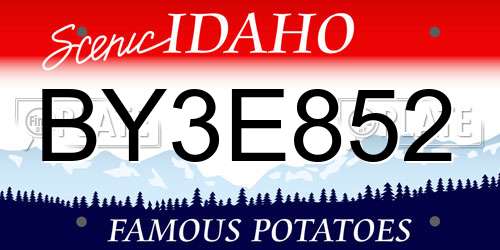 BY3E852 Idaho License Plate