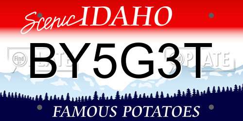 BY5G3T Idaho License Plate