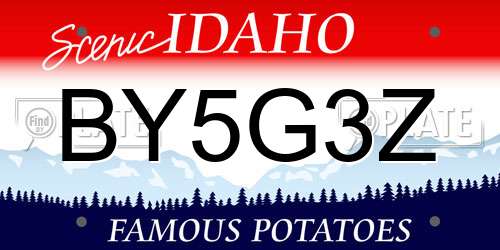 BY5G3Z Idaho License Plate