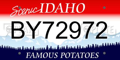 BY72972 Idaho License Plate