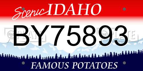BY75893 Idaho License Plate