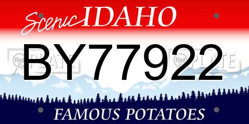 BY77922 Idaho License Plate
