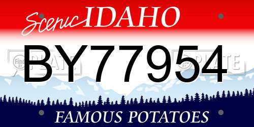 BY77954 Idaho License Plate