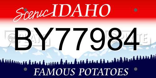 BY77984 Idaho License Plate