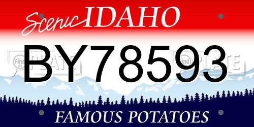 BY78593 Idaho License Plate