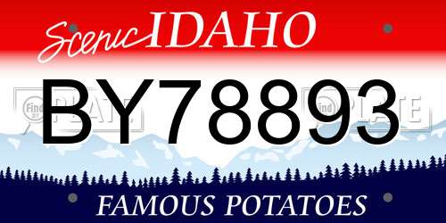 BY78893 Idaho License Plate