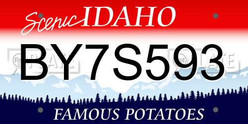 BY7S593 Idaho License Plate