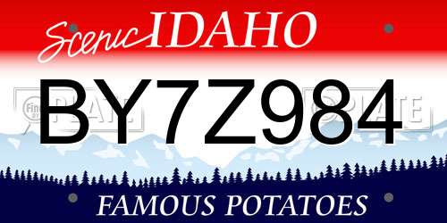 BY7Z984 Idaho License Plate