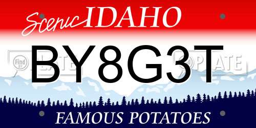 BY8G3T Idaho License Plate
