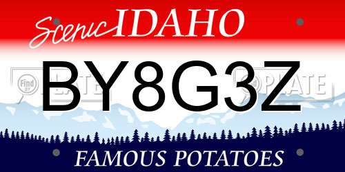 BY8G3Z Idaho License Plate