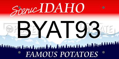 BYAT93 Idaho License Plate