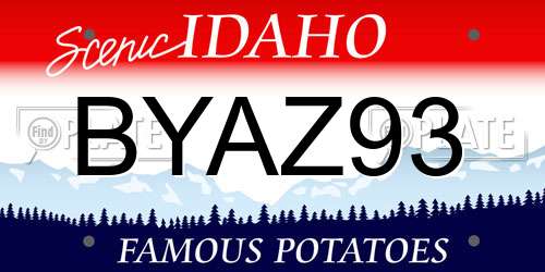 BYAZ93 Idaho License Plate