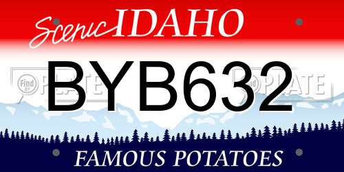 BYB632 Idaho License Plate