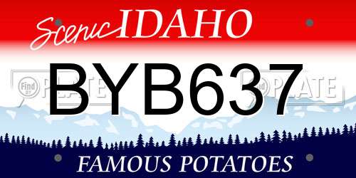 BYB637 Idaho License Plate