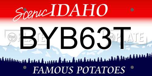 BYB63T Idaho License Plate