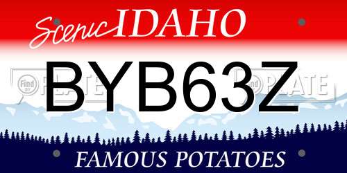 BYB63Z Idaho License Plate
