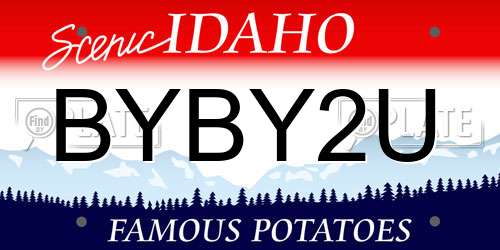 BYBY2U Idaho License Plate