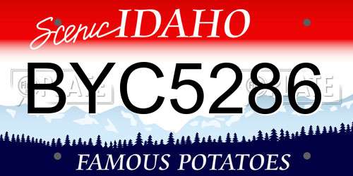 BYC5286 Idaho License Plate