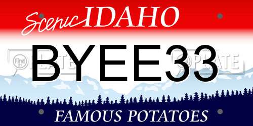 BYEE33 Idaho License Plate