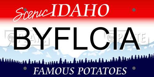 BYFLCIA Idaho License Plate