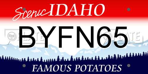 BYFN65 Idaho License Plate