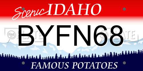 BYFN68 Idaho License Plate