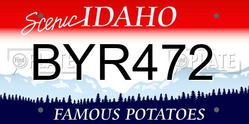 BYR472 Idaho License Plate
