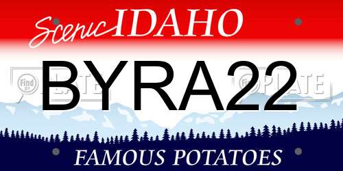 BYRA22 Idaho License Plate