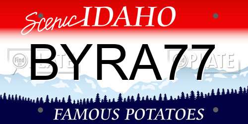 BYRA77 Idaho License Plate