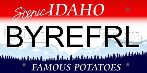 BYREFRL Idaho License Plate