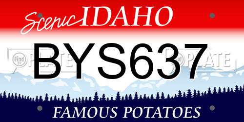 BYS637 Idaho License Plate