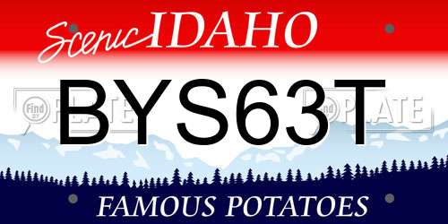 BYS63T Idaho License Plate