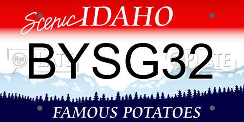 BYSG32 Idaho License Plate
