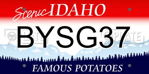 BYSG37 Idaho License Plate