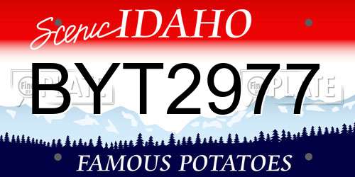 BYT2977 Idaho License Plate