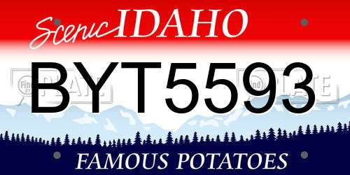 BYT5593 Idaho License Plate
