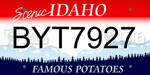 BYT7927 Idaho License Plate