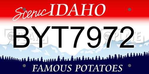 BYT7972 Idaho License Plate