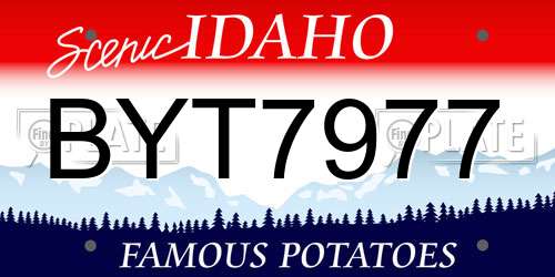 BYT7977 Idaho License Plate