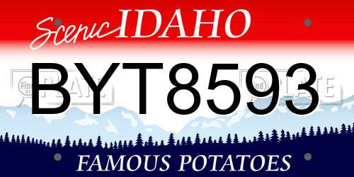 BYT8593 Idaho License Plate