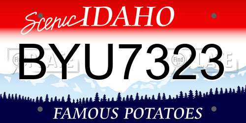 BYU7323 Idaho License Plate