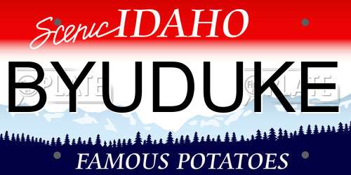 BYUDUKE Idaho License Plate
