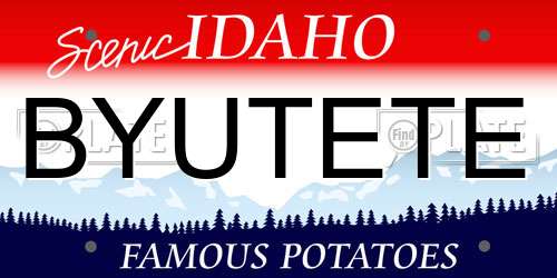 BYUTETE Idaho License Plate