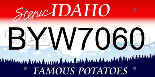 BYW7060 Idaho License Plate