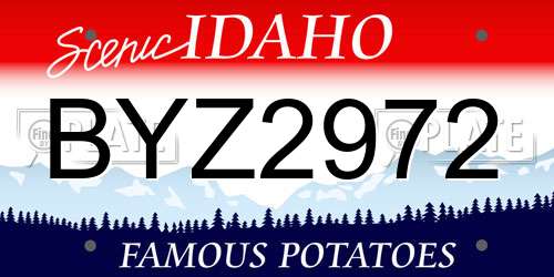 BYZ2972 Idaho License Plate