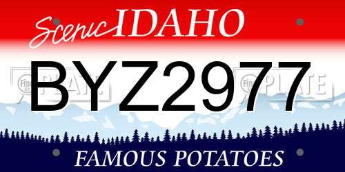 BYZ2977 Idaho License Plate