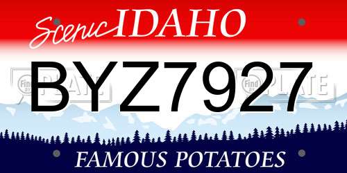 BYZ7927 Idaho License Plate