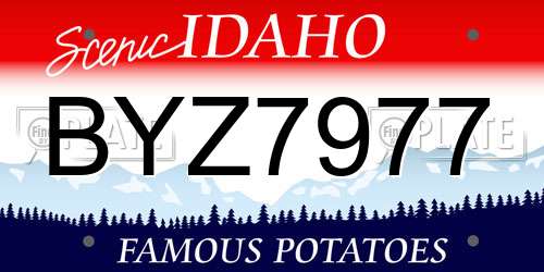 BYZ7977 Idaho License Plate