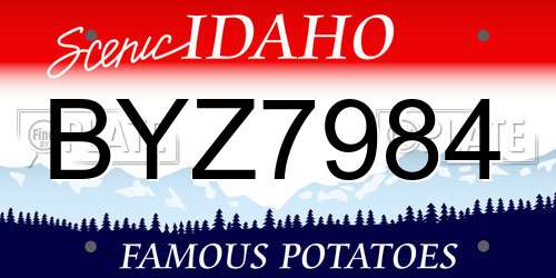 BYZ7984 Idaho License Plate